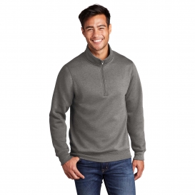 Port & Company PC78Q Core Fleece 1/4-Zip Pullover Sweatshirt - Graphite Heather