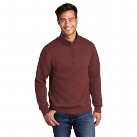 Port & Company PC78Q Core Fleece 1/4-Zip Pullover Sweatshirt - Maroon