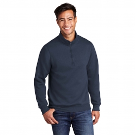 Port & Company PC78Q Core Fleece 1/4-Zip Pullover Sweatshirt - Navy