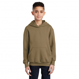 Port & Company PC90YH Youth Core Fleece Pullover Hooded Sweatshirt - Coyote Brown