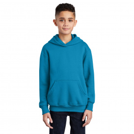 Port & Company PC90YH Youth Core Fleece Pullover Hooded Sweatshirt - Neon Blue
