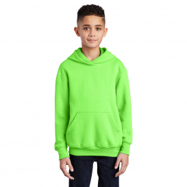 Port & Company PC90YH Youth Core Fleece Pullover Hooded Sweatshirt - Neon Green