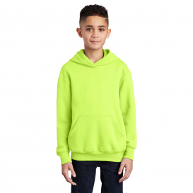 Port & Company PC90YH Youth Core Fleece Pullover Hooded Sweatshirt - Neon Yellow
