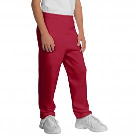 Port & Company PC90YP Youth Core Fleece Sweatpants - Red