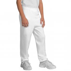 Port & Company PC90YP Youth Core Fleece Sweatpants - White