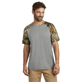 Russell Outdoors RU151 Realtree Colorblock Performance Tee - Grey Concrete Heather/Realtree Edge