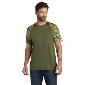 Russell Outdoors RU151 Realtree Colorblock Performance Tee - Olive Drab Green/Realtree Edge