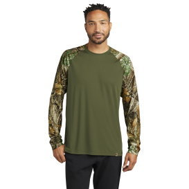 Russell Outdoors RU151LS Realtree Colorblock Performance Long Sleeve Tee - Olive Drab Green/Realtree Edge