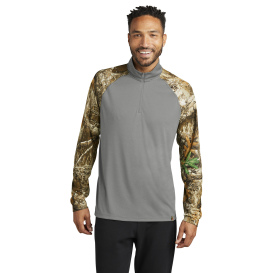 Russell Outdoors RU152 Realtree Colorblock Performance 1/4-Zip - Grey Concrete Heather/Realtree Extra