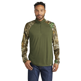Russell Outdoors RU152 Realtree Colorblock Performance 1/4-Zip - Olive Drab Green/Realtree Extra