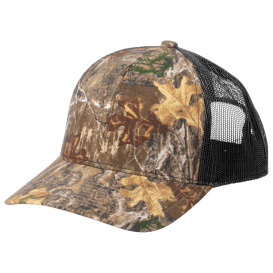 Russell Outdoors RU900 Camo Snapback Trucker Cap - Realtree Edge/Deep Black