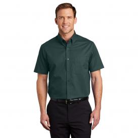 Port Authority S508 Short Sleeve Easy Care Shirt - Dark Green/Navy