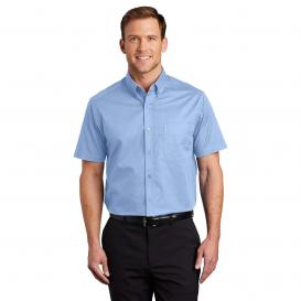 Port Authority S508 Short Sleeve Easy Care Shirt - Light Blue/Light Stone
