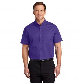 Port Authority S508 Short Sleeve Easy Care Shirt - Purple/Light Stone