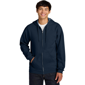 Gildan SF600 Midweight Fleece Full-Zip Hooded Sweatshirt - Navy