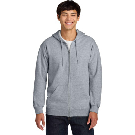 Gildan SF600 Midweight Fleece Full-Zip Hooded Sweatshirt - Ring Spun Sport Gray