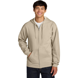 Gildan SF600 Midweight Fleece Full-Zip Hooded Sweatshirt - Sand