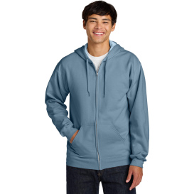 Gildan SF600 Midweight Fleece Full-Zip Hooded Sweatshirt - Stone Blue