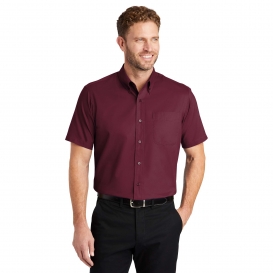 CornerStone SP18 Short Sleeve SuperPro Twill Shirt - Burgundy