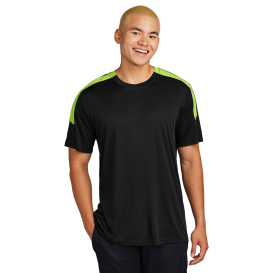 Sport-Tek ST100 Competitor United Crew - Black/Lime Shock