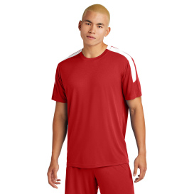 Sport-Tek ST100 Competitor United Crew - Deep Red/White