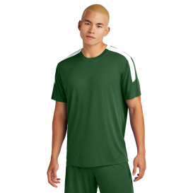 Sport-Tek ST100 Competitor United Crew - Forest Green/White