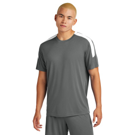 Sport-Tek ST100 Competitor United Crew - Iron Grey/White