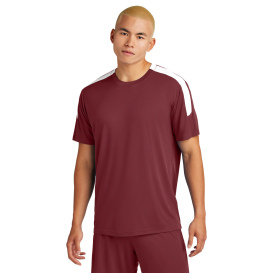 Sport-Tek ST100 Competitor United Crew - Maroon/White