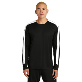 Sport-Tek ST100LS Competitor United Long Sleeve Crew - Black/White