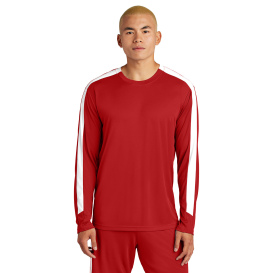 Sport-Tek ST100LS Competitor United Long Sleeve Crew - Deep Red/White