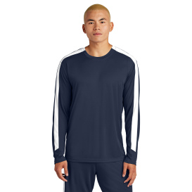 Sport-Tek ST100LS Competitor United Crew - True Navy/White