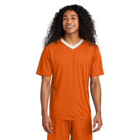 Sport-Tek ST101 Competitor United V-Neck - Deep Orange/White