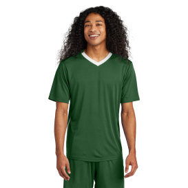 Sport-Tek ST101 Competitor United V-Neck - Forest Green/White