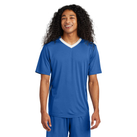 Sport-Tek ST101 Competitor United V-Neck - True Royal/White