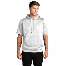 Sport-Tek ST251 Sport-Wick Fleece Short Sleeve Hooded Pullover - White