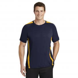 Sport-Tek ST351 Colorblock PosiCharge Competitor Tee - True Navy/Gold
