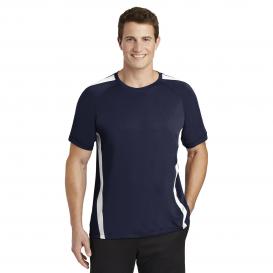 Sport-Tek ST351 Colorblock PosiCharge Competitor Tee - True Navy/White