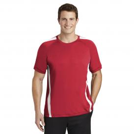 Sport-Tek ST351 Colorblock PosiCharge Competitor Tee - True Red/White