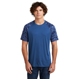 Sport-Tek ST376 Drift Camo Colorblock Tee - True Royal