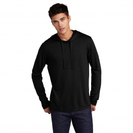 Sport-Tek ST406 PosiCharge Tri-Blend Wicking Long Sleeve Hoodie - Black Triad Solid