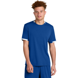 Sport-Tek ST440 Club Short Sleeve Crew - True Royal/White
