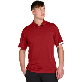 Sport-Tek ST444 Club Colorblock Polo - Deep Red/White