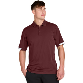 Sport-Tek ST444 Club Colorblock Polo - Maroon/White