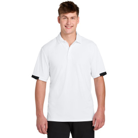 Sport-Tek ST444 Club Colorblock Polo - White/Black