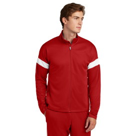 Sport-Tek ST800 Travel Full-Zip Jacket - Deep Red/White