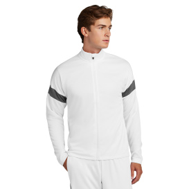 Sport-Tek ST800 Travel Full-Zip Jacket - White/Iron Grey