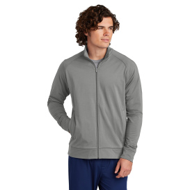 Sport-Tek ST857 Sport-Wick Stretch Full-Zip Cadet Jacket - Charcoal Grey