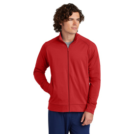 Sport-Tek ST857 Sport-Wick Stretch Full-Zip Cadet Jacket - Deep Red