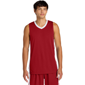 Sport-Tek ST900 Rival Basketball Rev Jersey - Deep Red/White