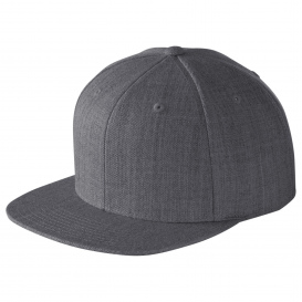 Sport-Tek STC19 Yupoong Flat Bill Snapback Cap - Dark Heather Grey